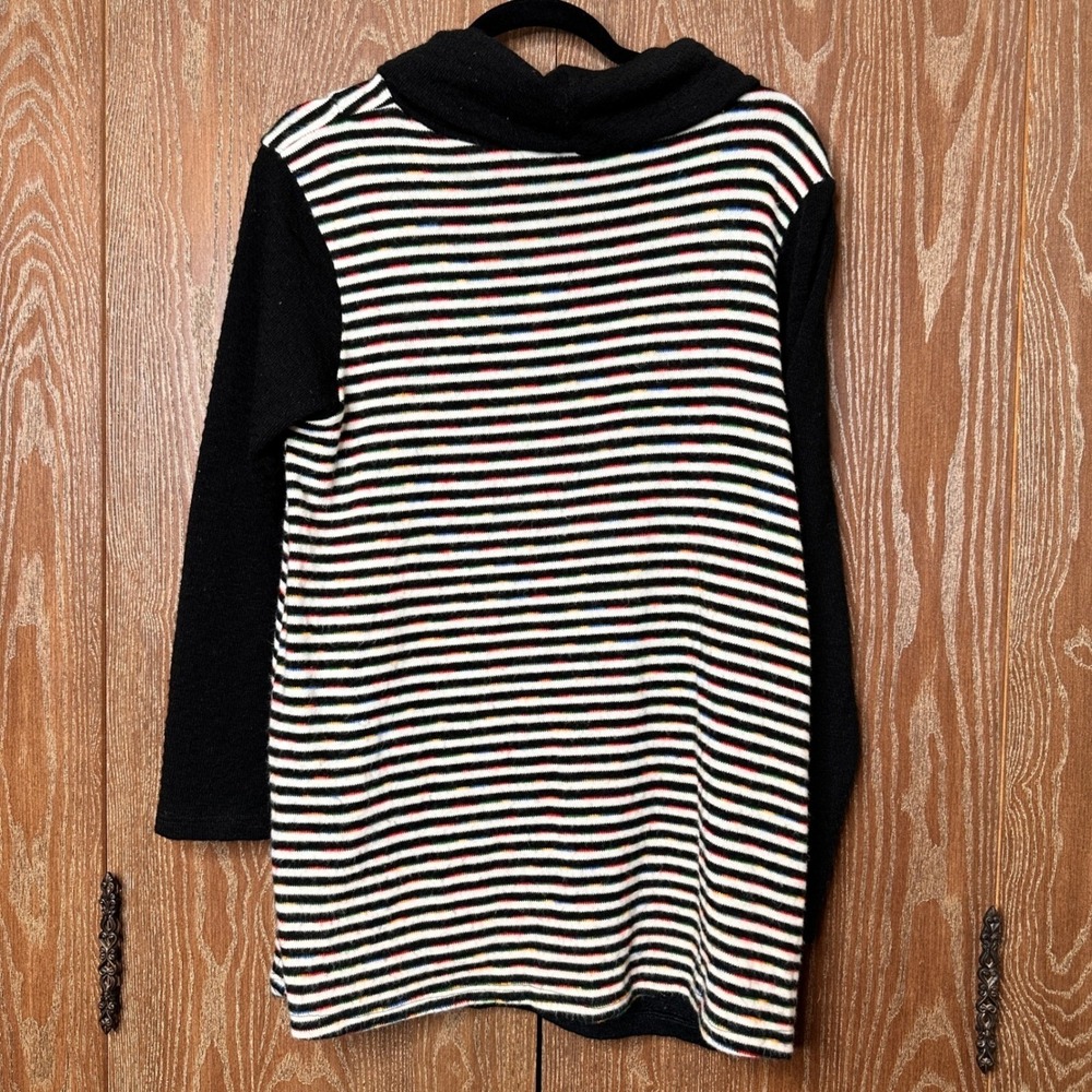 Italian Wool Abstract Rainbow Striped Women's Maternity Oversized Small Sweater - Picture 6 of 9